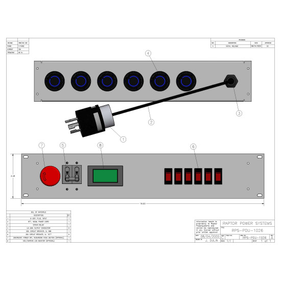 30A 2U PDU w/L6-20